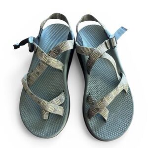 Chaco Men's Salute Forest Olive Geometric Sandals- Size 10